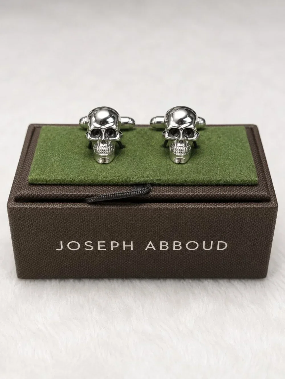 Joseph Abboud Silver Skull Men's Cufflinks - Gothic / Halloween - Stylish NEW